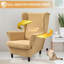 Housse extensible 2 pièces pour fauteuils à oreilles - Housse de canapé en jacquard spandex avec fond élastique-1728352926