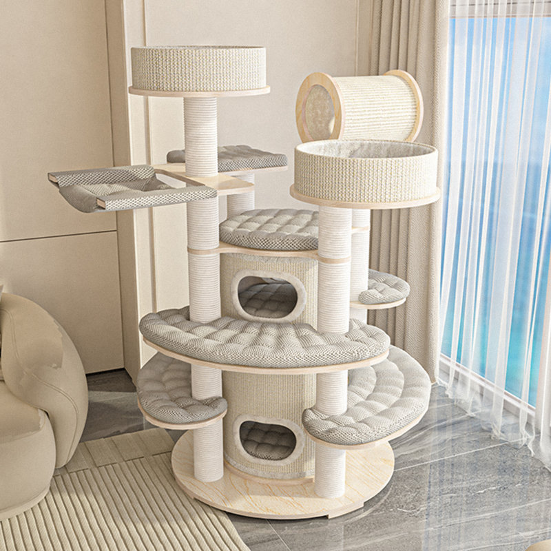 66"Poplar Wood Large Cat Tower