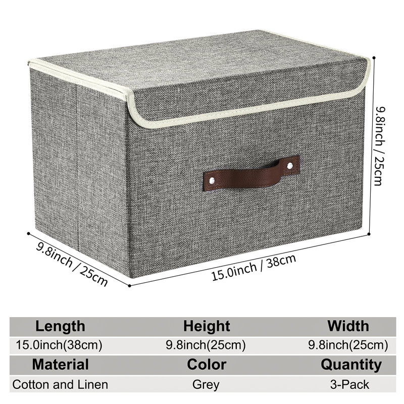 Brayden Studio Fabric Bin, Grey