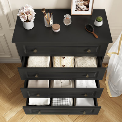 4 Drawer Bedroom Dresser 29.5'' W Wood Modern Drawer Dresser