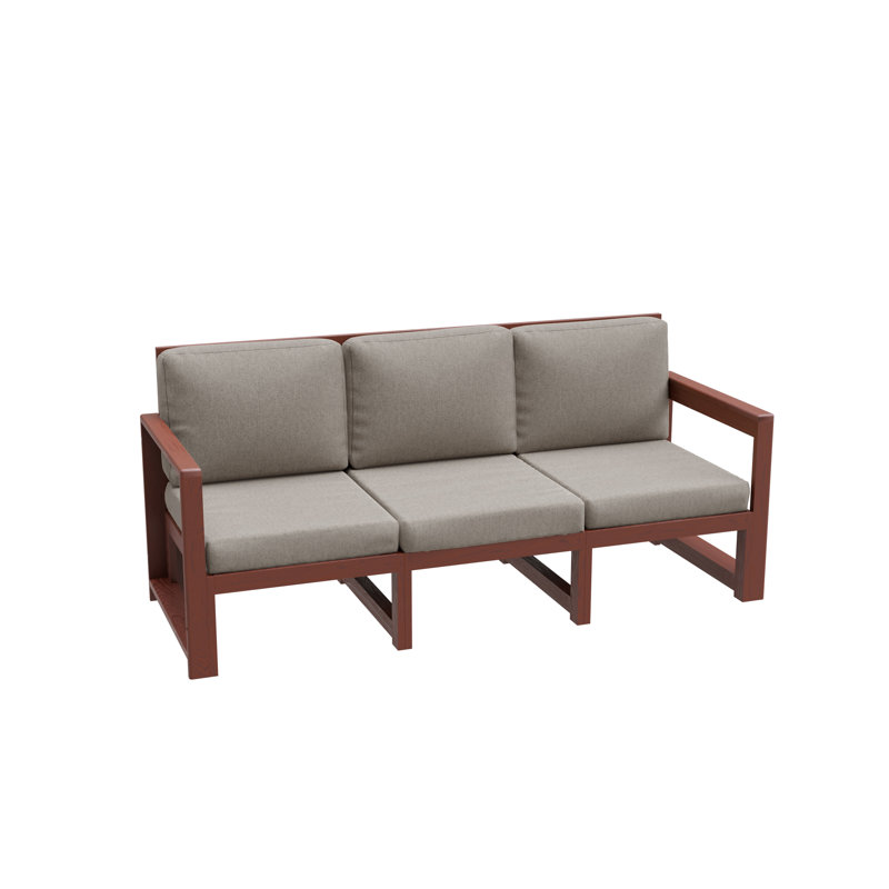 Jaquail 185cm Wide Pine Garden Sofa with Cushions, Platinum, Brown