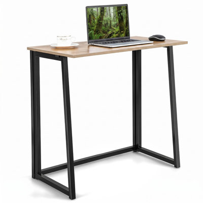 Bureau d'ordinateur pliant naturel 31 pouces pour petits espaces