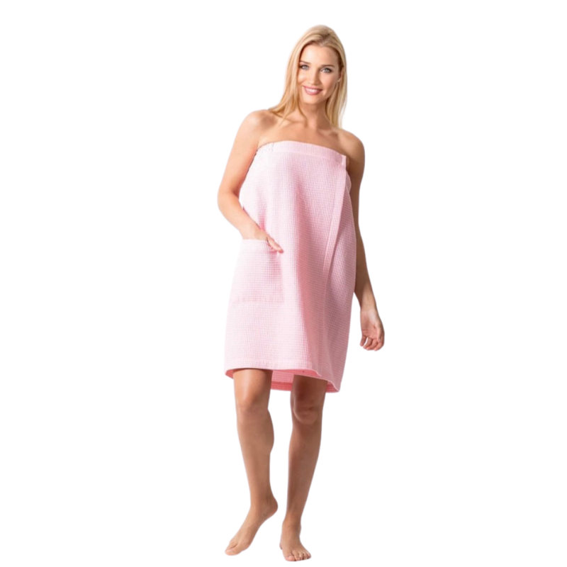 Peignoir au-dessus du genou avec poches Naniouni, Rose