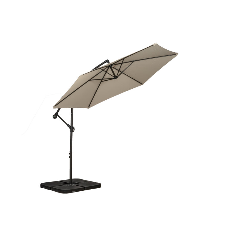 Oyster 3m Standard Cantilever Over Hanging Powder Coated Parasol with Cross Stand This parasol is made using Polyester Fabric which has a Weather-Proof Coating & UPF Sun Protection Level 50