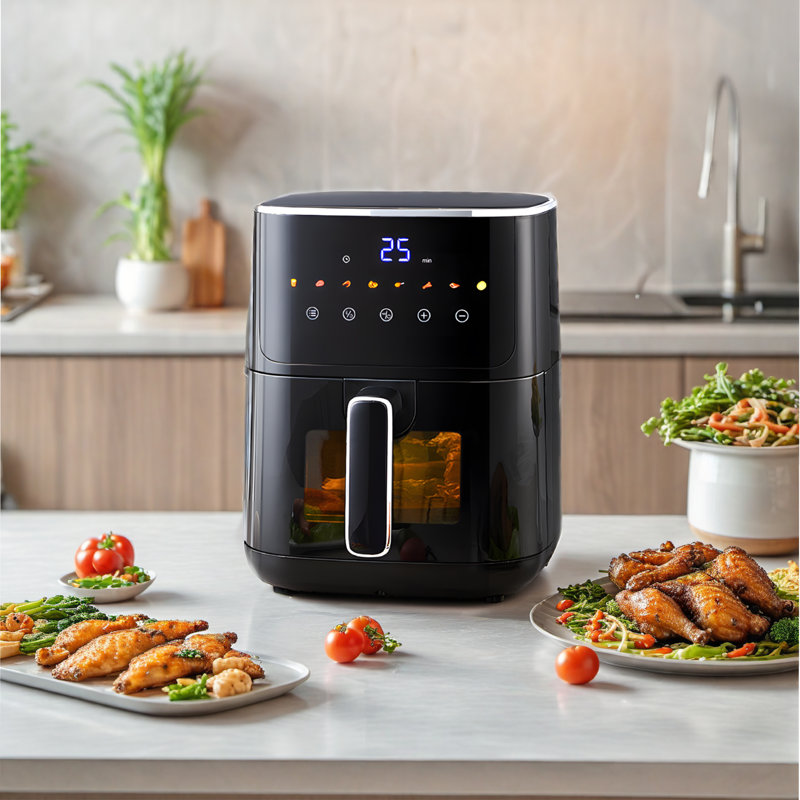 Air Fryer with Touch Screen, Black