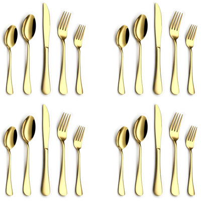 20 Pcs Flatware Cutlery Set, Dishwasher Safe