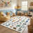 Rug Branch Atlas  8' x 11' (7'7" x 10'10") White/Beige Education Learning Kids Area Rug, Scandinavian Medium Pile, Stain-Resistant Carpet - Playroom, Nursery, Toy Room and Bedroom-2010315383