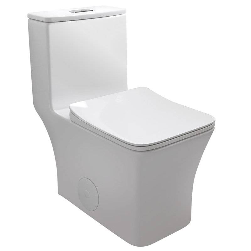 Toilette une pièce rectangulaire / carrée à fixation double au plancher allongée 1,28 GPF