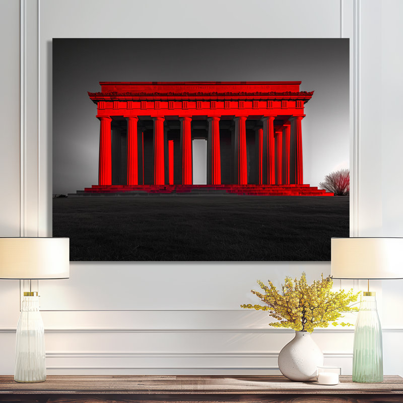 Red Gray Lincoln Monument Monument - Monuments, art mural, H 30 po x l 40 po, Toile tendue