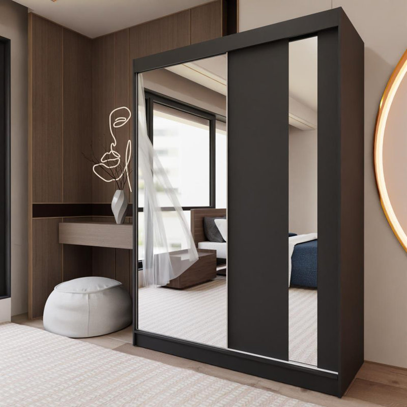 Daneysha 2 Door Sliding Wardrobe, Black