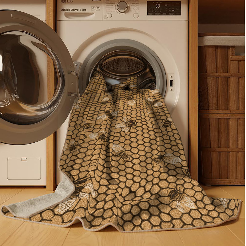 Tapis brun lavable à la machine, Rectangle de 5 pi x 8 pi