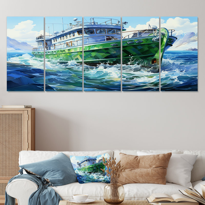"Voyage cubique vert 5 pièces", 5 pièces, H 28 po x l 60 po