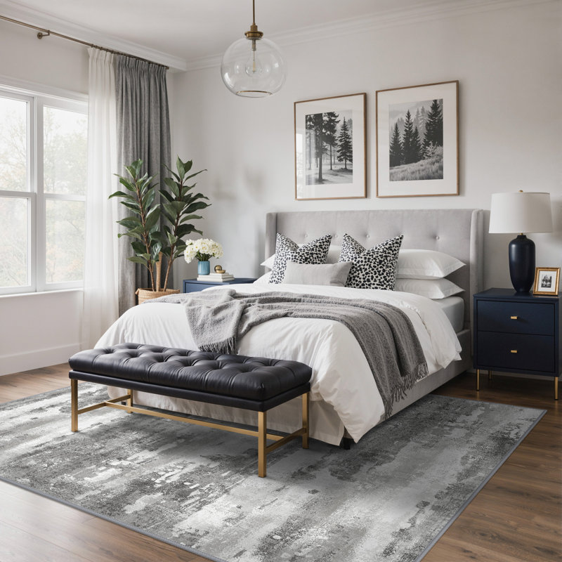 Tapis gris Pavelina, Gris, Rectangulaire 10 pi x 8 pi