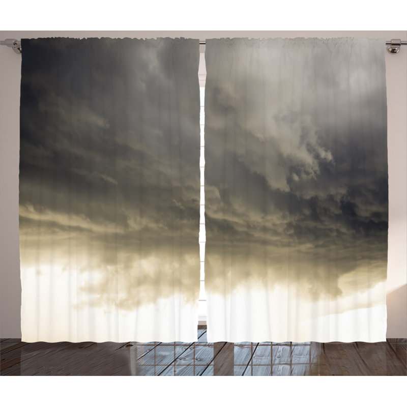 Clouds Semi-Sheer Rod Pocket Curtain Panels, 54" x 90"