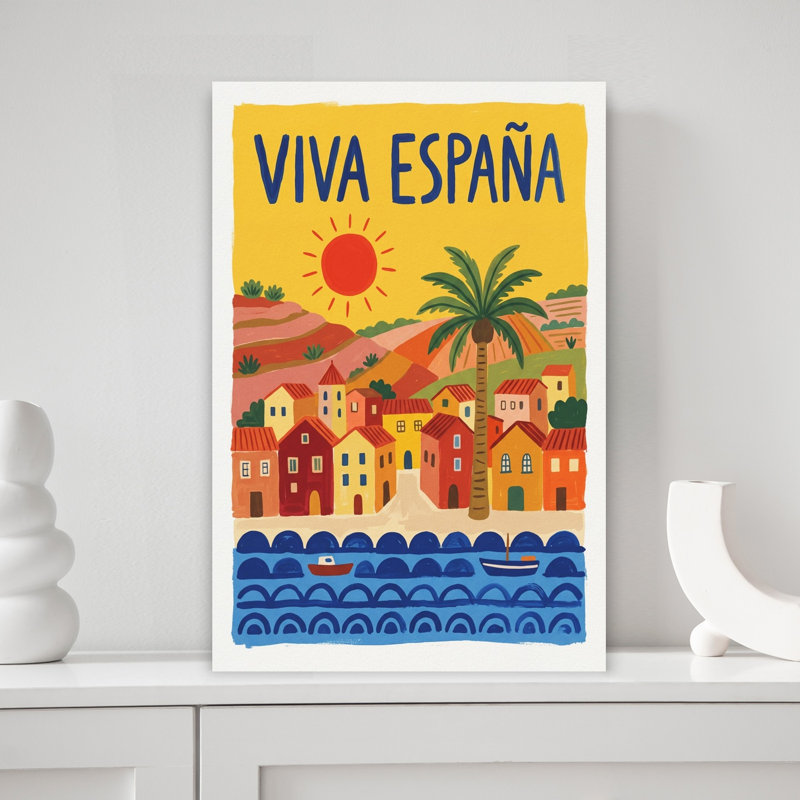 Art mural côtier Viva Espaapa Coastal Village, H 18 po x l 12 po