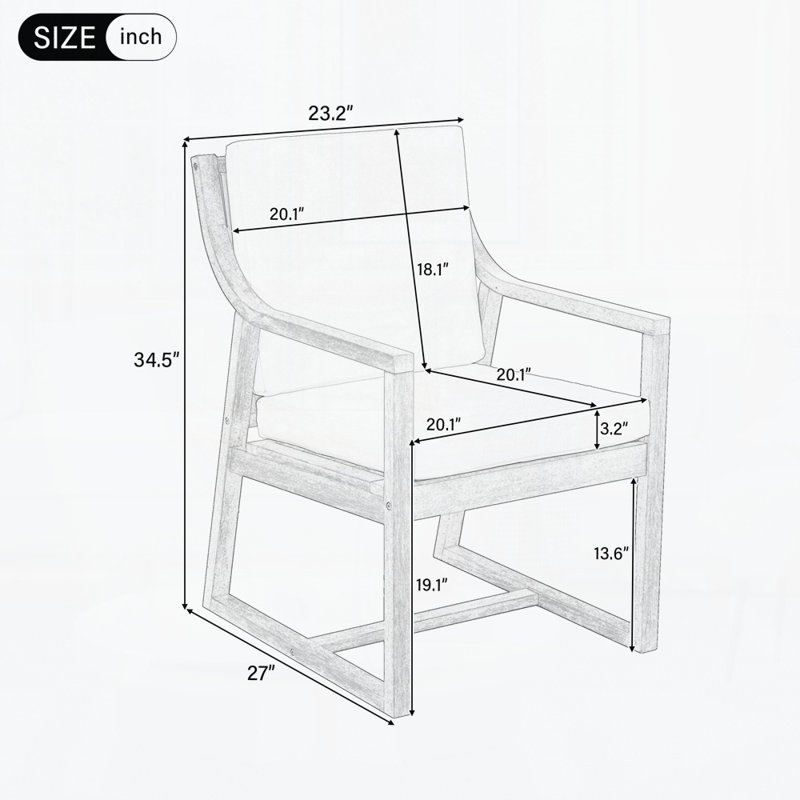 Chaise de salle à manger d'extérieur (ensemble de 2), Naturel