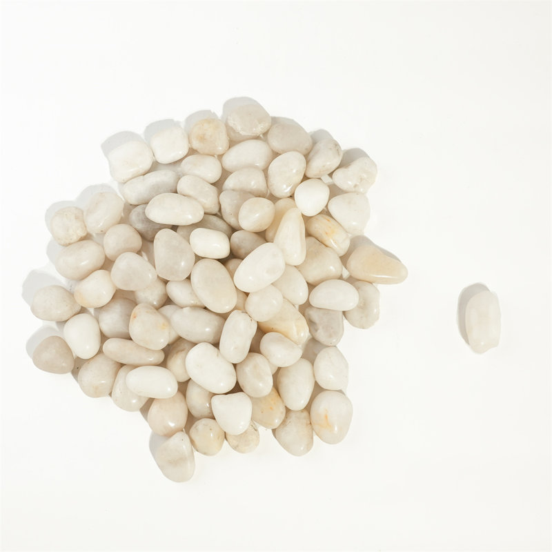 24 LBS River Rock, Medium Pebble for Landscaping, Garden & Fish Tank, White