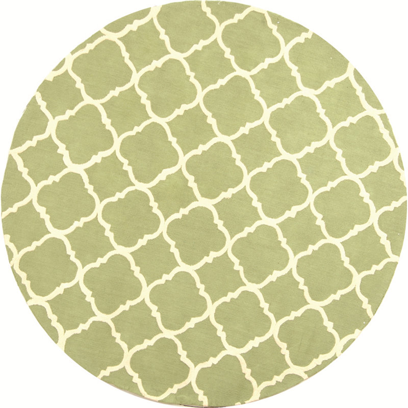 Fullerton Hand Hooked Cotton Pile Geometric Rug, Round 6'