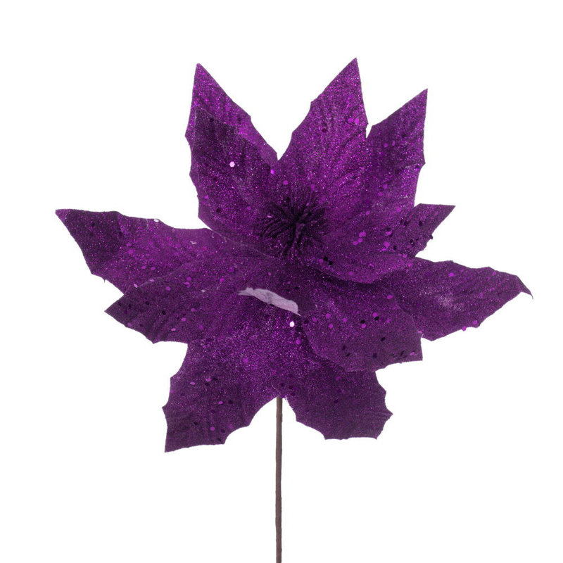 Tige de poinsettia artificielle 14 po 14 par sac., Mauve
