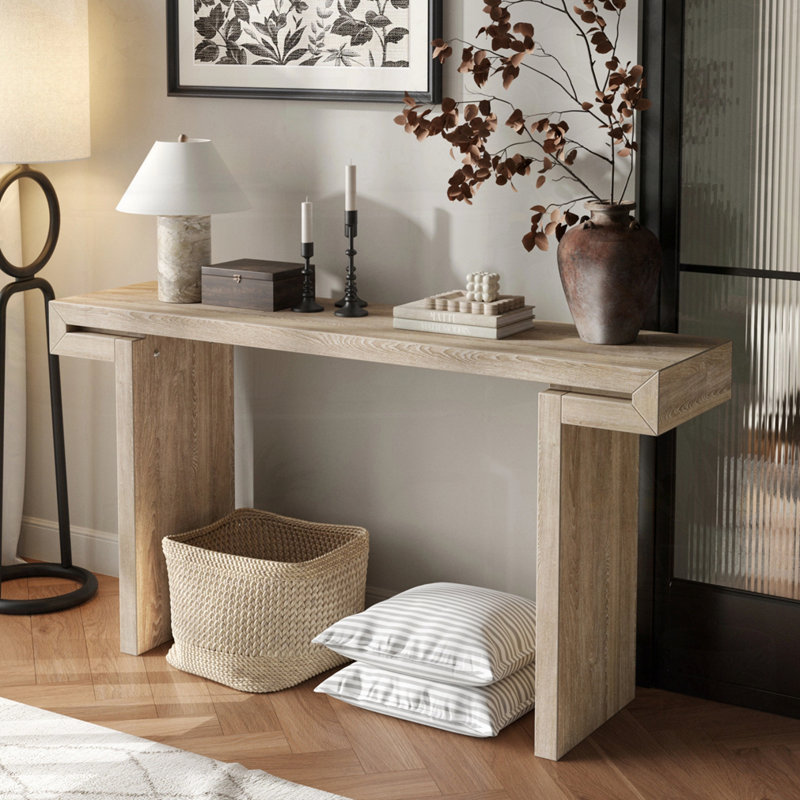 Console rustique à finition bois vieilli, Bois naturel