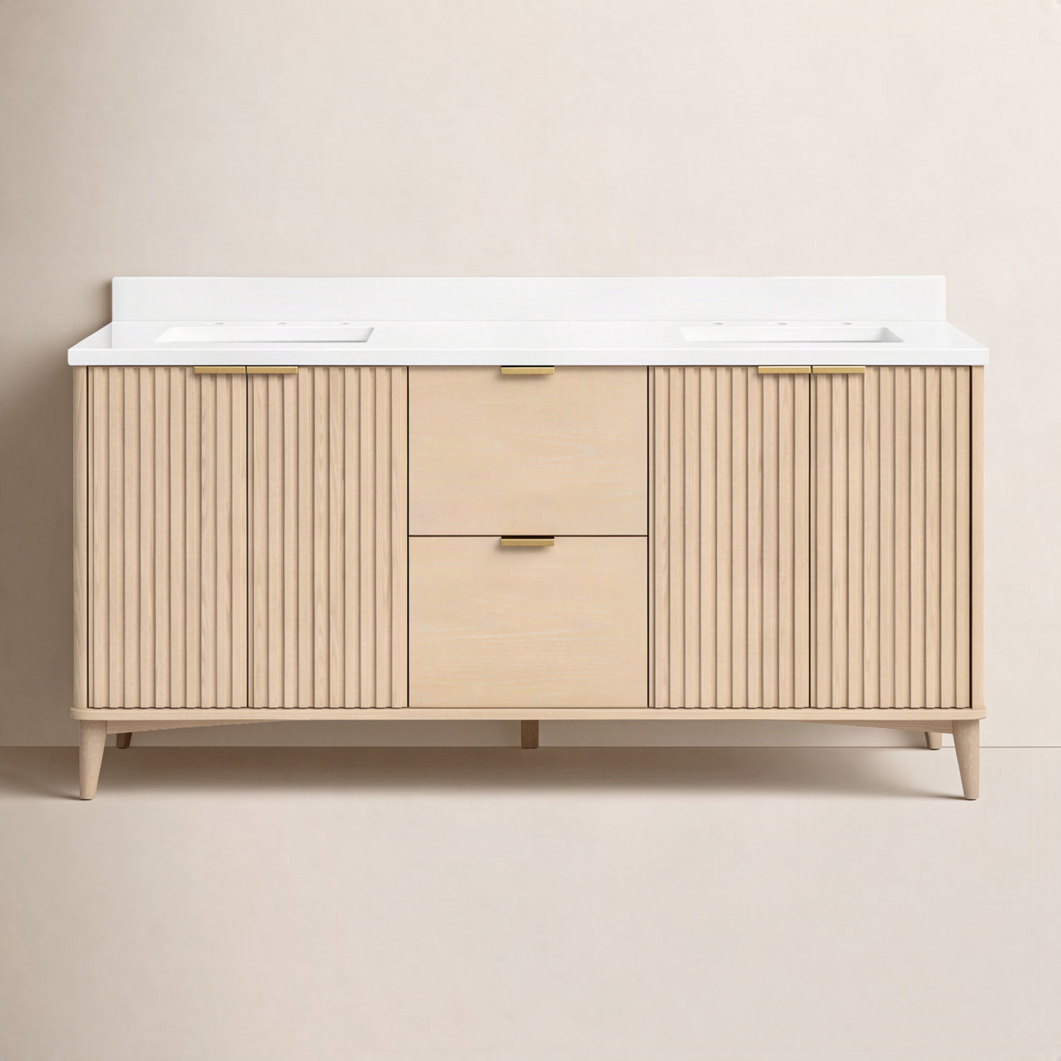 Gabi 72" Double Bathroom Vanity, Rustic Ash