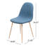 2 chaises de salle à manger de style Mid-Century moderne, revêtement en tissu bleu pâle, pieds en métal noyer, chaises confortables pour 2 places, chaise recouverte de tissu, surface en fer-974875196