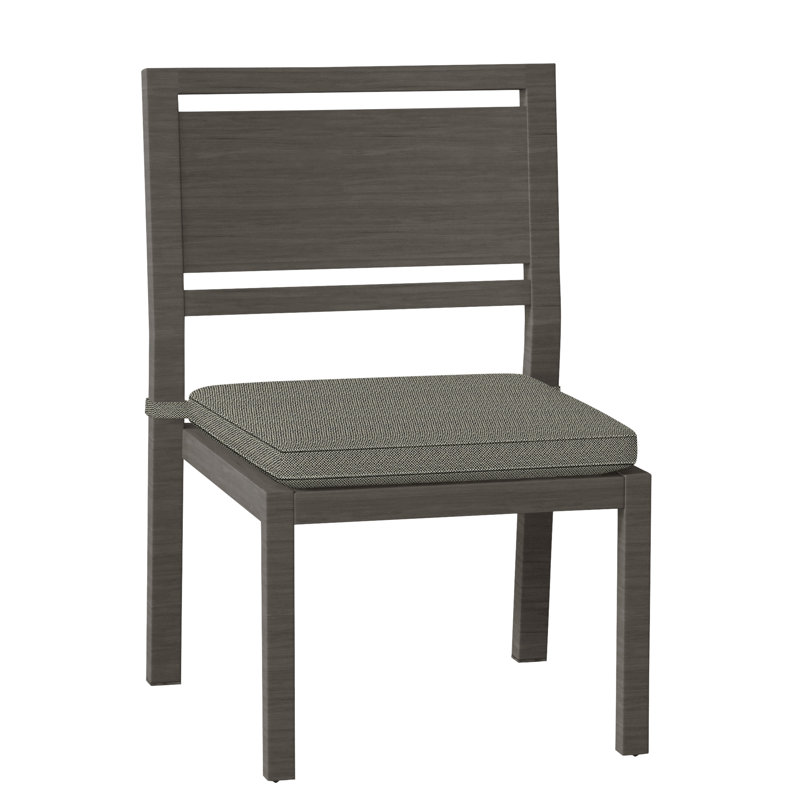 Avondale Patio Dining Side Chair with Cushions, Slate Grey, Welt, Intermix Bark