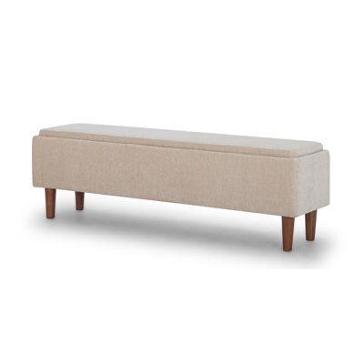 Rama Basketweave Upholstered Storage Bench
