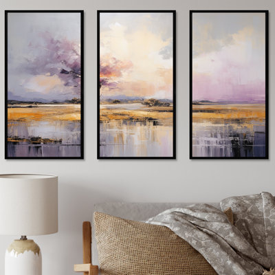 Gray Lightning Storm Country Charm - Lightning Wall Art Print Set