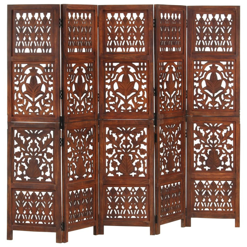 Blondell 165cm H Folding Room Divider, Brown, 5