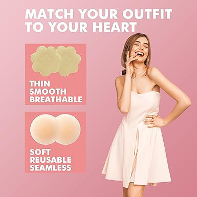 Sure Petals - Ensemble de pétales et de pétales pour les tailles de bonnets A – G, couvre-mamelons invisibles pour une couverture confortable et discrète