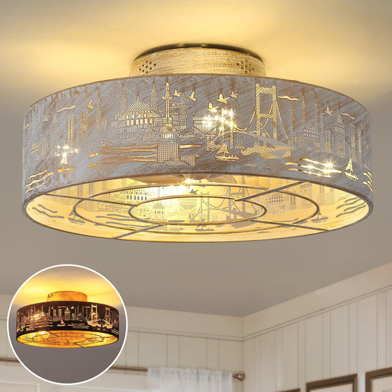 Ventilateur de plafond 19,6 po avec ensemble d'éclairage Annissia