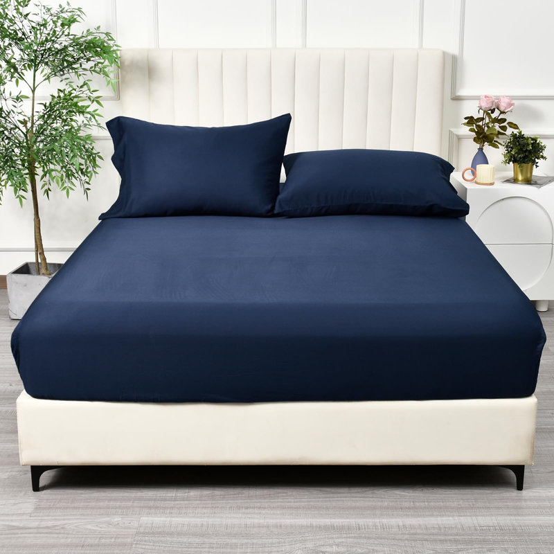 PHF 100% Rayon Derived from Bamboo Fitted Sheet, 16" Deep Pocket,2.5cm Wider Strong Elastic Easy Fit, Breathable Silky Soft Skin-Friendly for Hot Sleeper