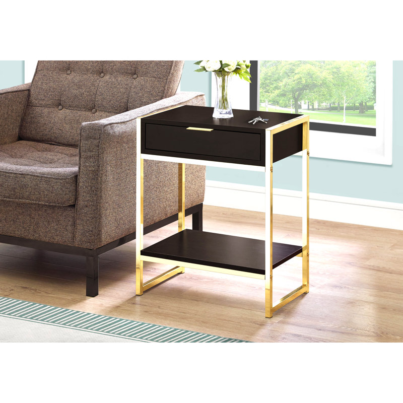 Table d'appoint, métal chromé, contemporain, moderne, Brun / or, Doré