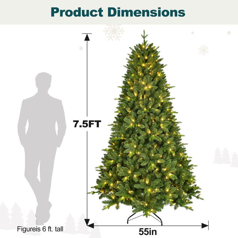  Arbre de Noël artificiel épinette pré-éclairé, 7.5'