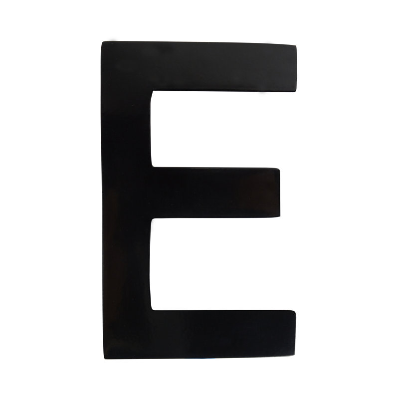 Numéro de maison à fixation affleurante, Noir, E, 4 pouces