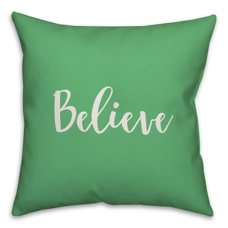 Reversible Throw Pillow, Light Green, Pillow Cover