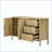 Modern Wave-Pattern Sideboard With 3 Drawers, Large Storage Buffet Cabinet With Hooks And Extra Center Leg,Suitable For Living Room,Entryway,Hallway.-932153549