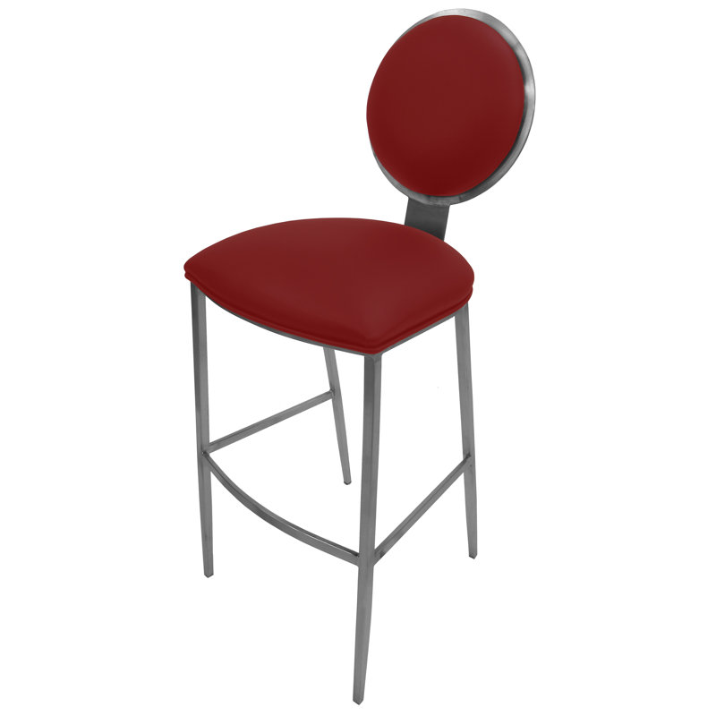 Ireoluwa Upholstered Counter Stool with Metal Frame, Red, Extra Tall (35” Seat Height)