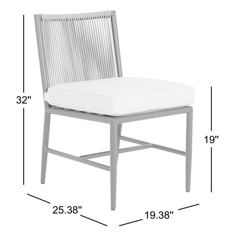 Chaise d'appoint de patio avec coussin Esme, Sunbrella® Echo Ash