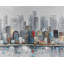 Napperon abstrait tressé bleu Skyline City - Décoration intérieure