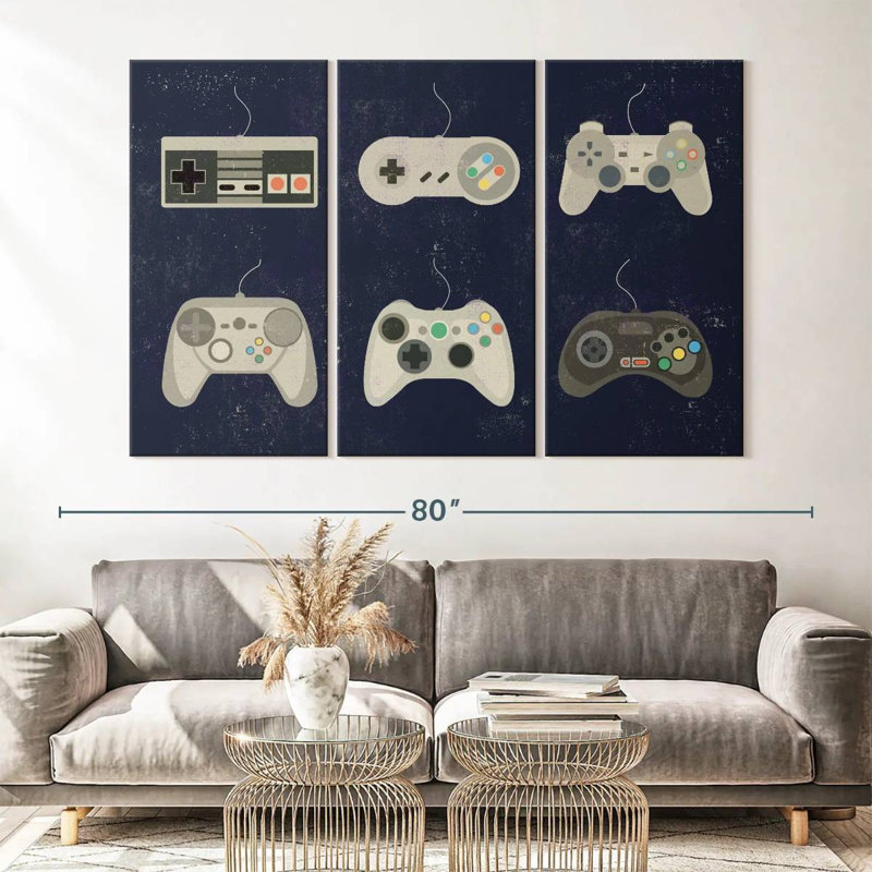 Impression sur toile de contrôleur de jeu vidéo, H 42 po x l 65 po