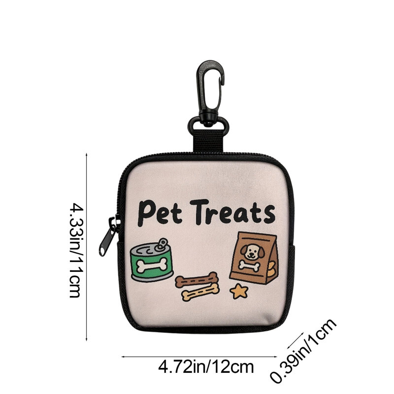 Sac à collation avec fermeture à glissière pour chien, blanc, C
