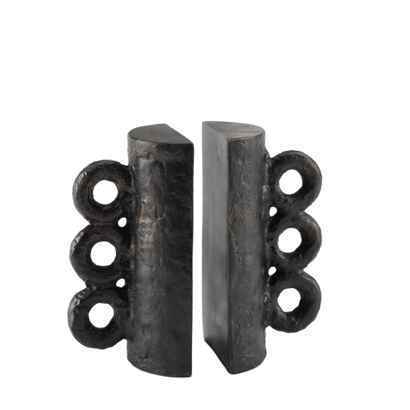 Chandra Bookend Set (Grey), Black
