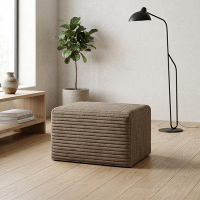 Repose-pieds modulaire en velours côtelé Camel