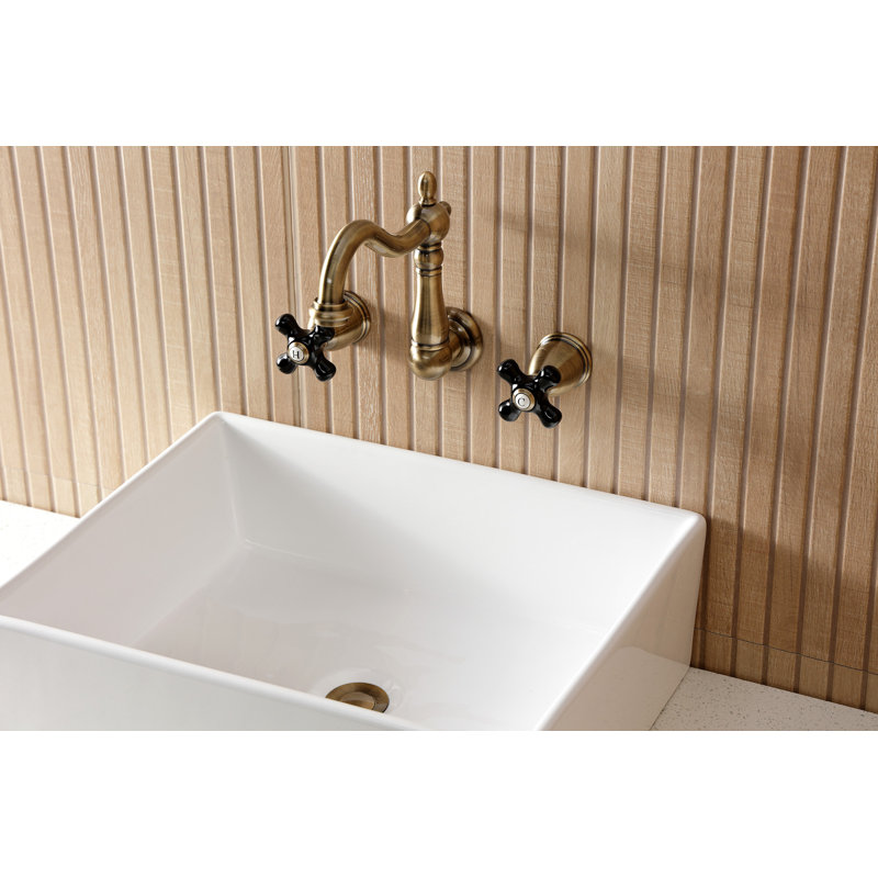 Kingston Brass Duchess Two-Handle Wall Mount Bathroom Faucet, Antique Brass