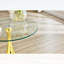Petite table d'appoint en métal avec plateau rond en verre trempé-129380339