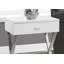 Table d'appoint, côté, bout, table de chevet, lampe, tiroir de rangement, salon, chambre à coucher, stratifié blanc brillant, métal chromé, contemporain, moderne
