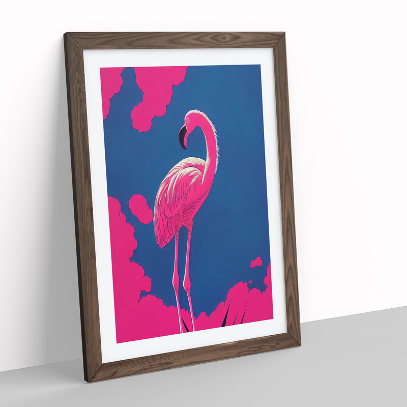 XV1022-3760X Resting Flamingo - Print, Walnut Framed, 66cm H x 48cm W