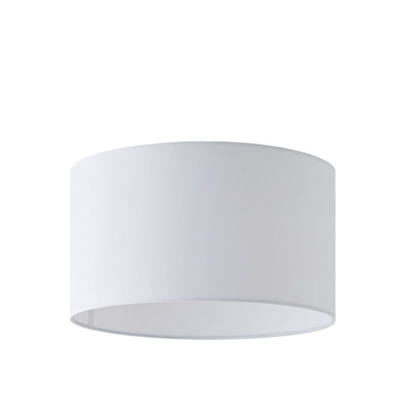 27.5cm H Cotton Drum Pendant Shade ( Screw On ), 20cm H x 35cm W x 35cm D, White